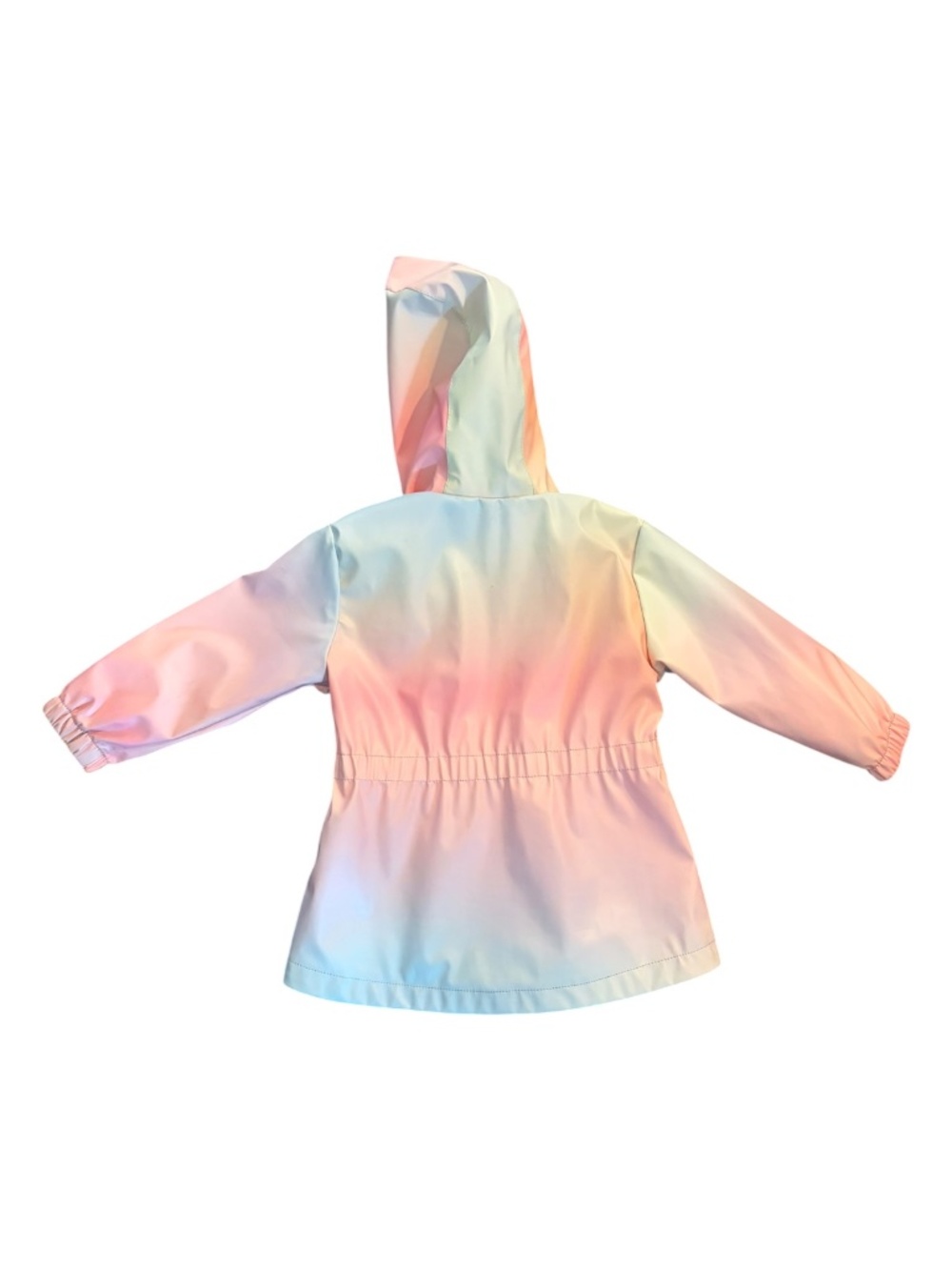Western Chief Girls 3T Pastel Hooded Raincoat Light Pink Blue - Picture 2 of 5